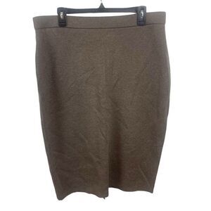 NWT J. Jill Sweater Skirt 160031 Cotton Nylon Viscose Rayon Mocha Heather Size L
